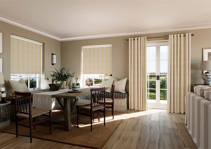 Land & Shore Fintra Stripe (Blackout), Multi - Twist&Fit Roller Blind - Image 7